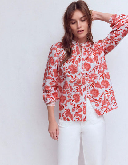 Rhea Trim Insert Cotton Top-Pink, Elegant Blossom