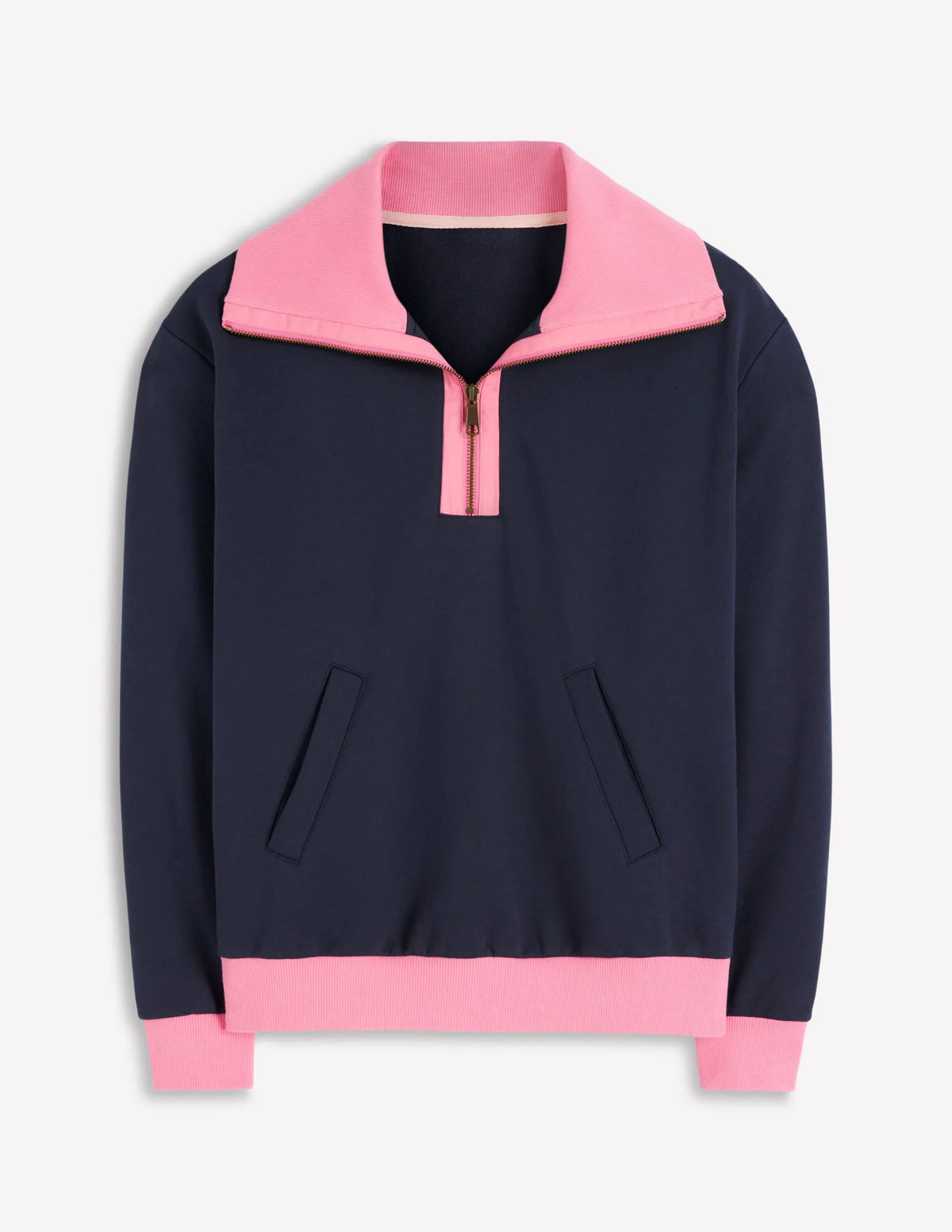Colourblock Sweatshirt-Pink and Navy