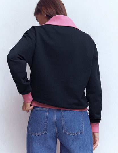 Colourblock Sweatshirt-Pink and Navy