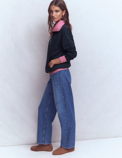 Colourblock Sweatshirt-Pink and Navy