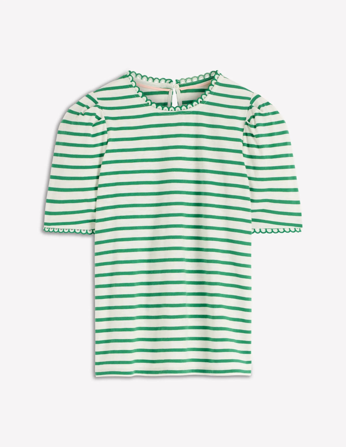 Ali Trim T-shirt-Ivory and Amazon Stripe