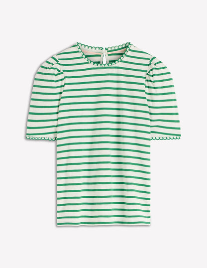 Ali Trim T-shirt-Ivory and Amazon Stripe