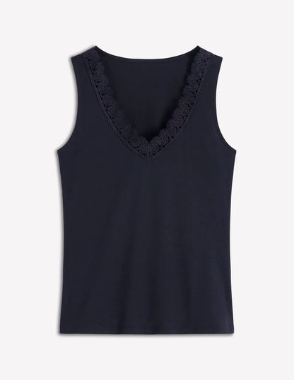 Supersoft V Neck Trim Vest-Navy Blazer