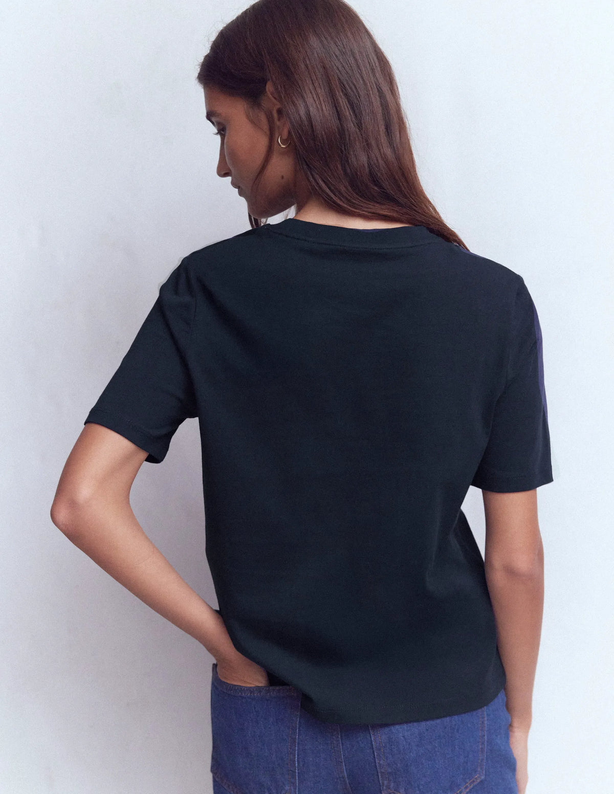 Cotton Crew Neck T-shirt-Navy