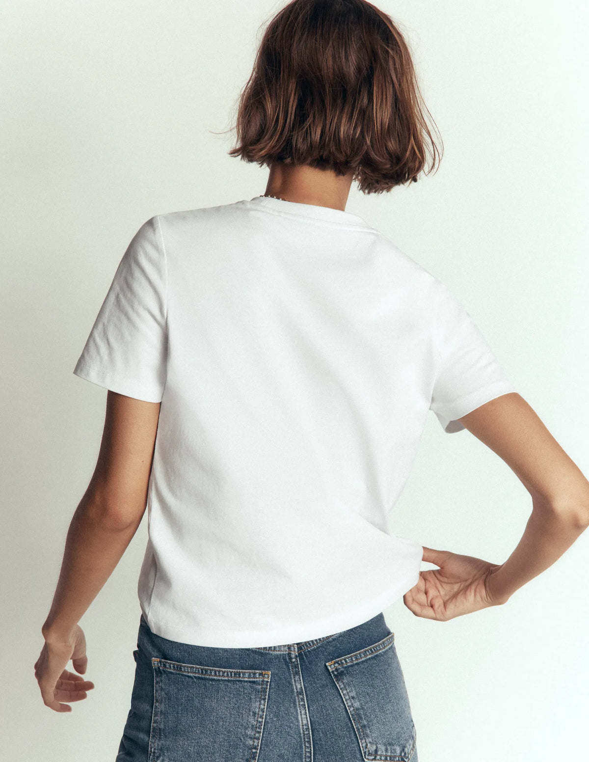 Cotton Crew Neck T-shirt-White