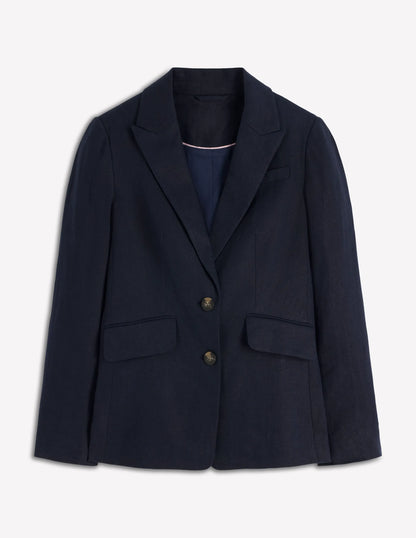 Stamford Linen Blazer-Navy