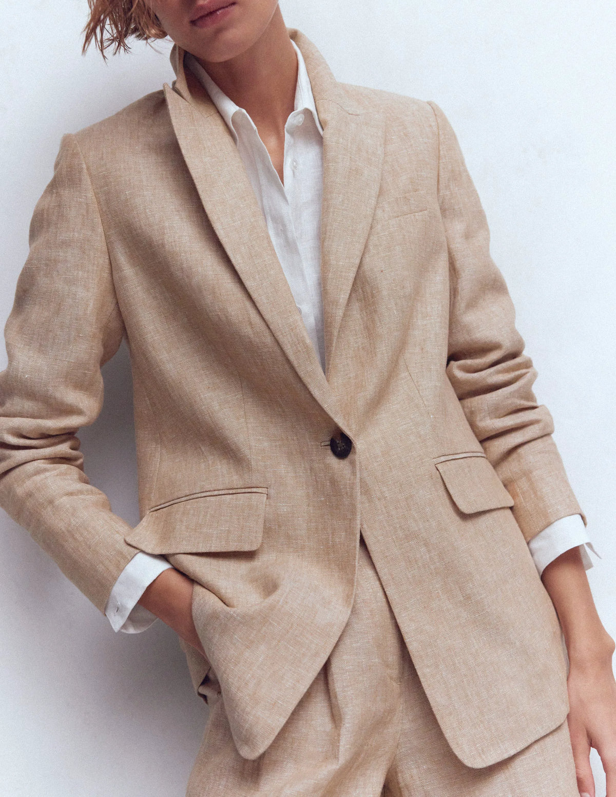 Woodbridge Linen Blazer-Amphora, Chambray
