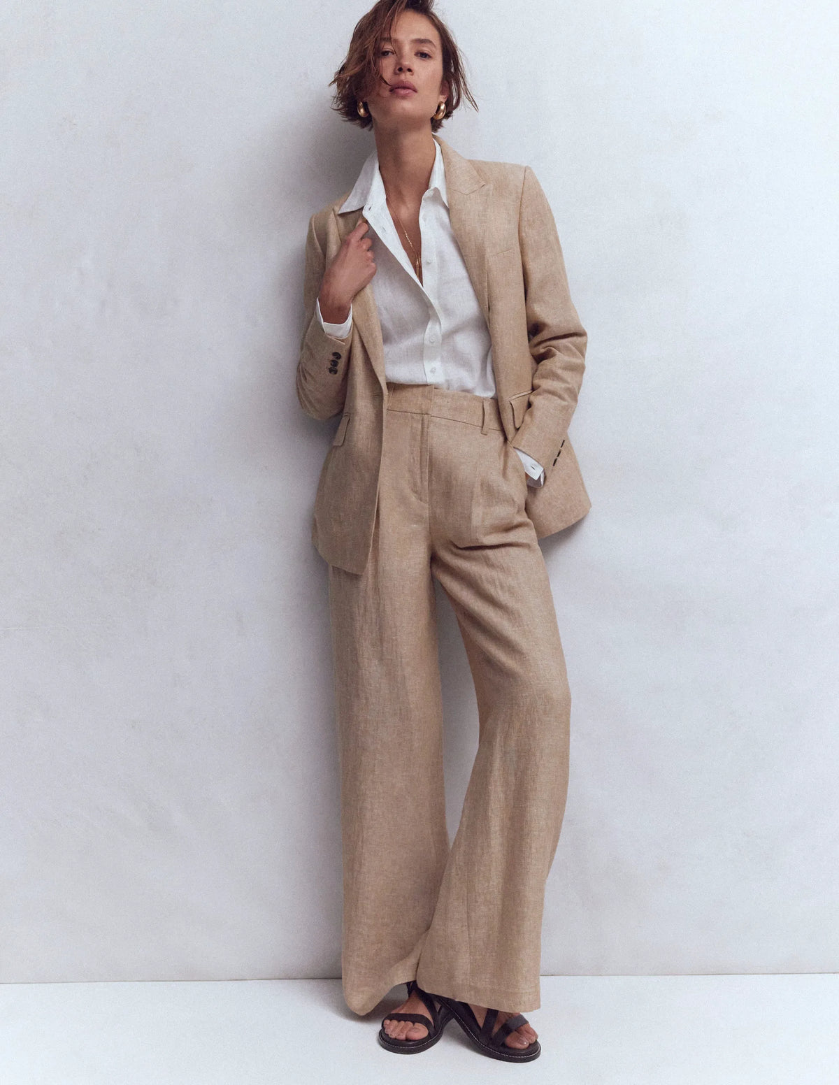 Woodbridge Linen Blazer-Amphora, Chambray