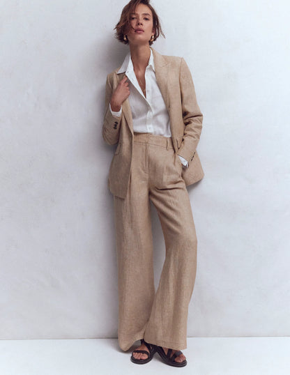Woodbridge Linen Blazer-Amphora, Chambray
