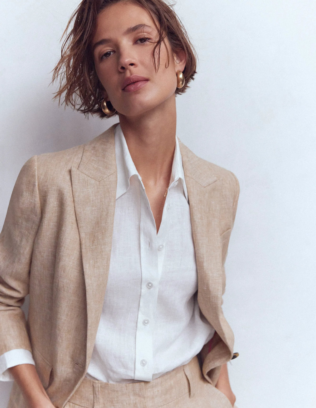 Woodbridge Linen Blazer-Amphora, Chambray