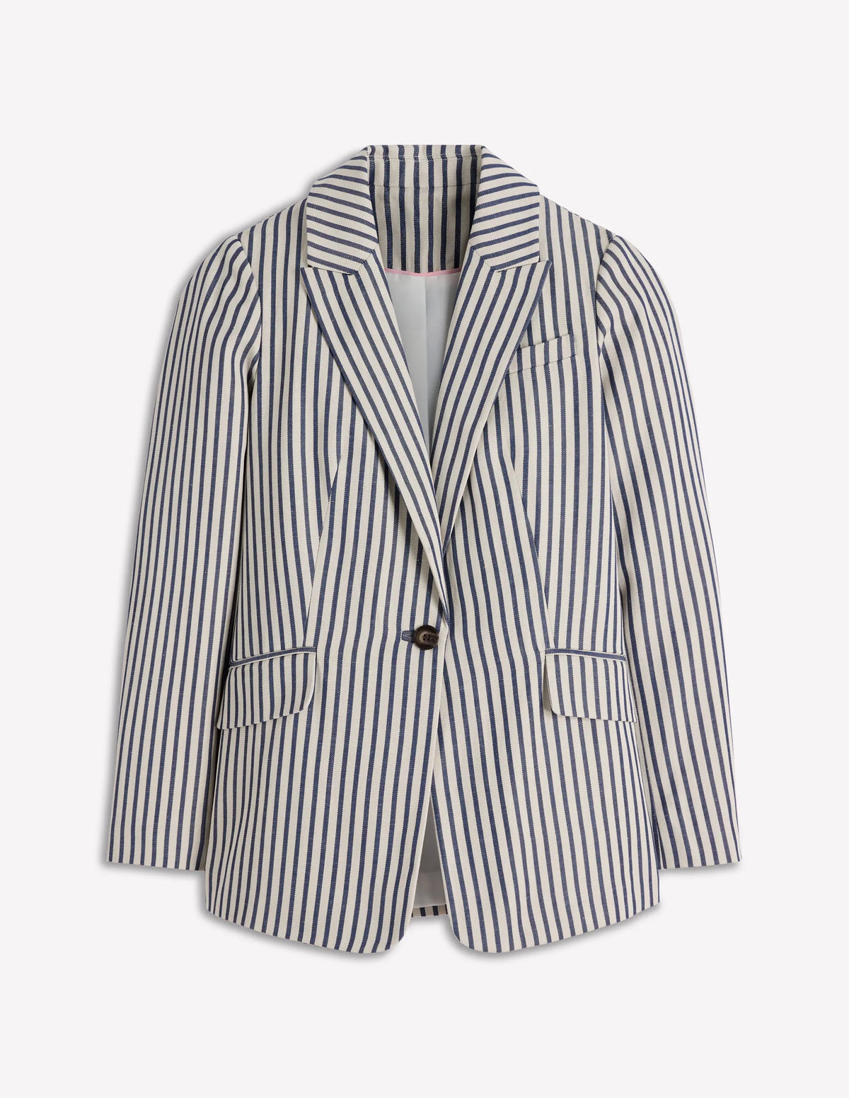 Woodbridge Relaxed Blazer-Blue and Ivory Stripe