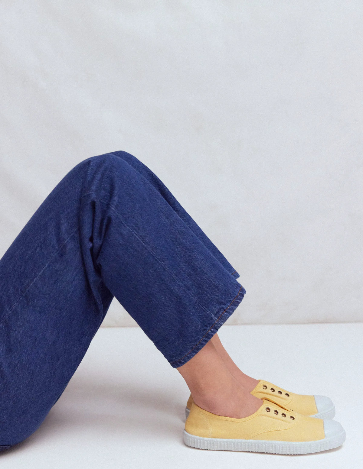 Laceless Canvas Plimsoll-Buttercream