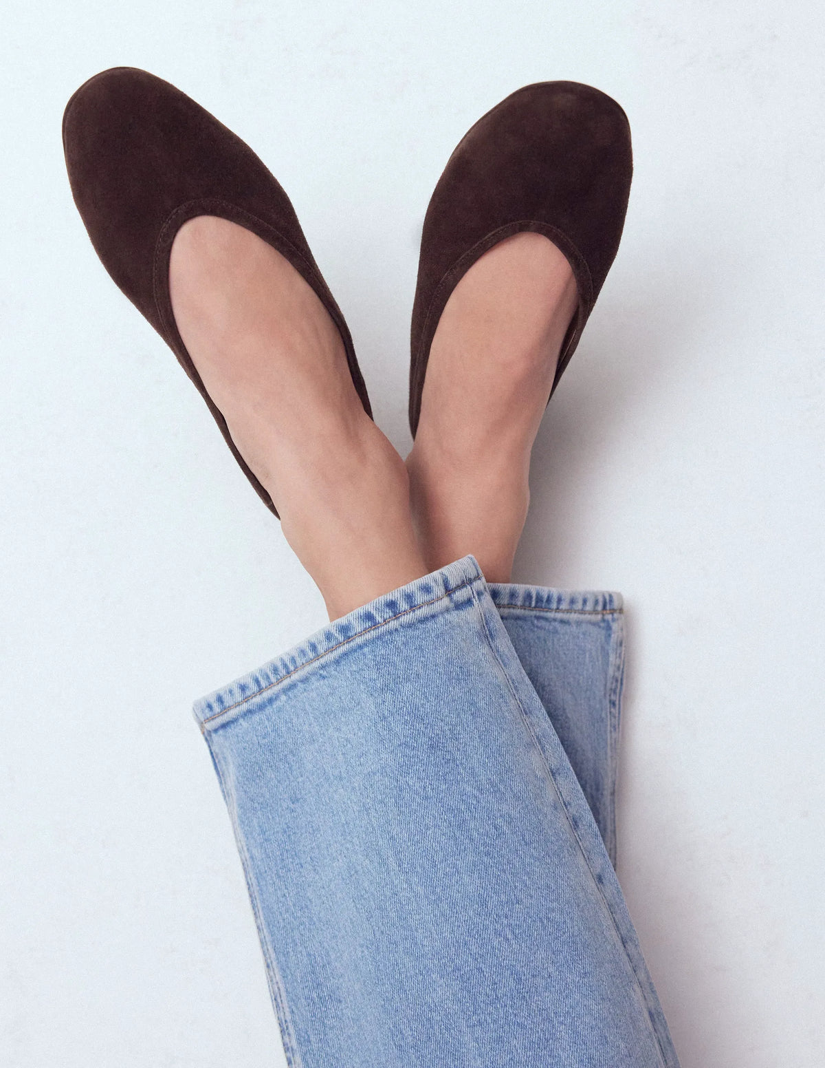 High Cut Ballet Flats-Bitter Chocolate