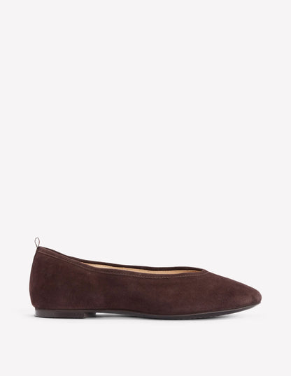 High Cut Ballet Flats-Bitter Chocolate