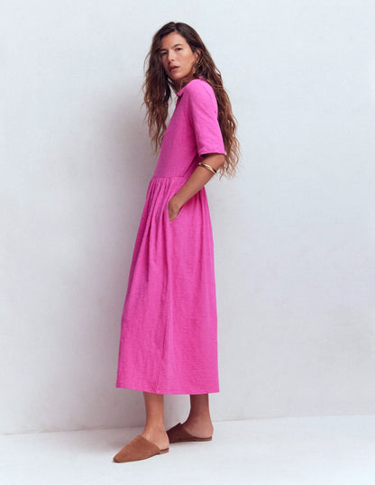 Aria Collared Jersey Dress-Passion Flower