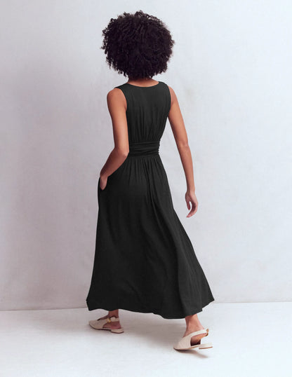 Elodie Jersey Maxi Dress-Black