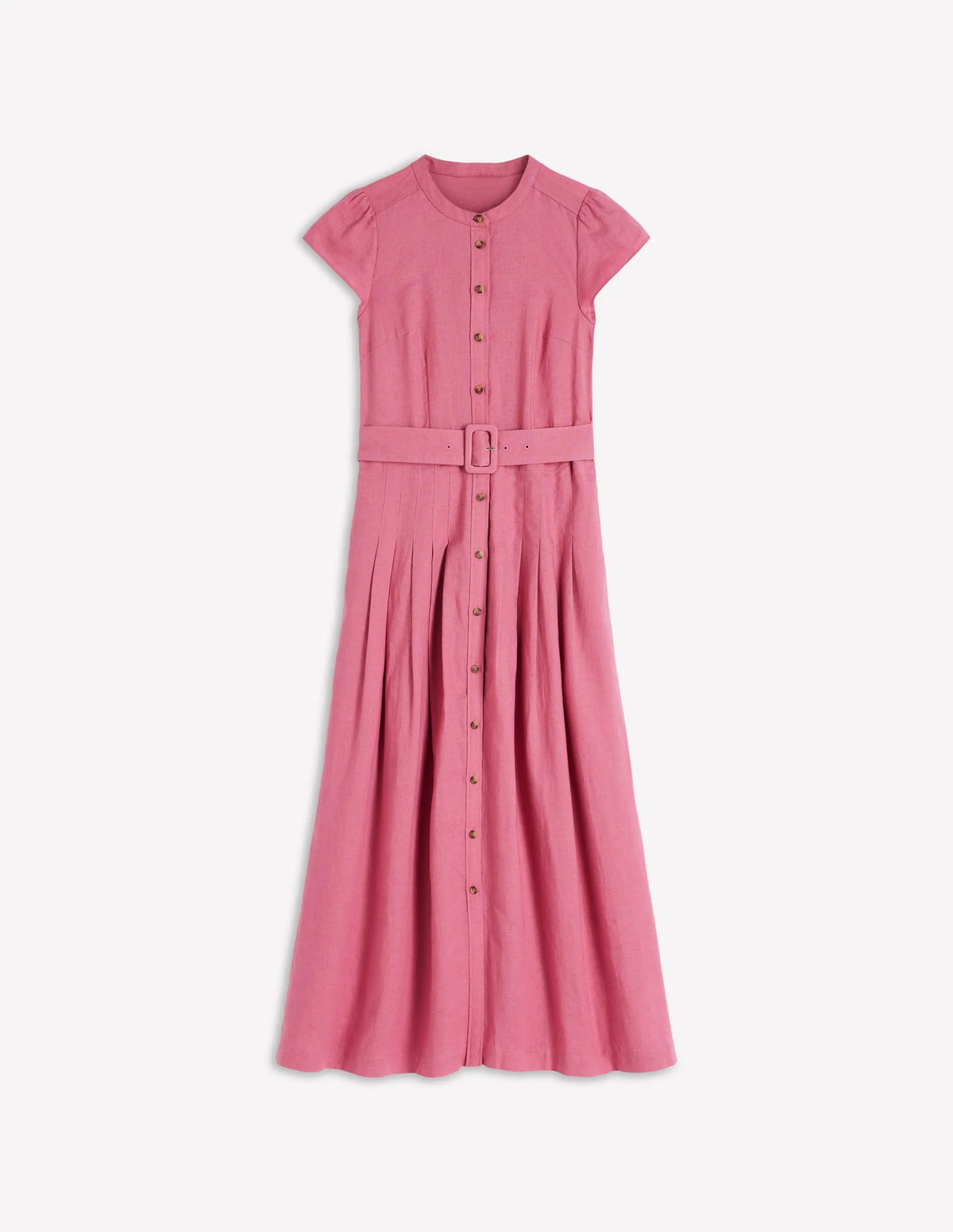 Arabella Linen Blend Dress-Pink Heather