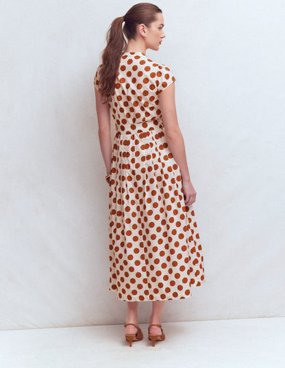 Arabella Cotton Maxi Dress-Ginger, Painted Dot