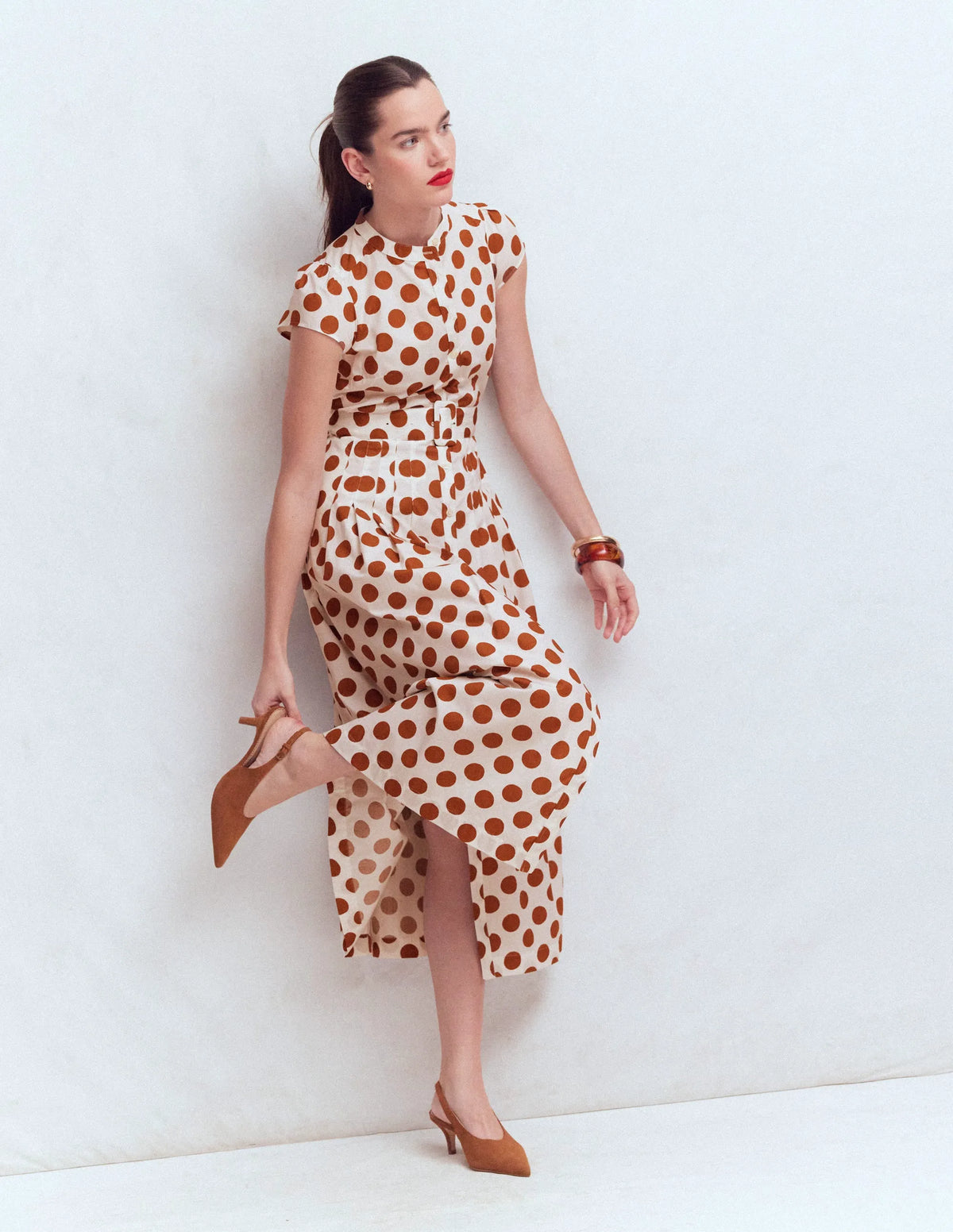 Arabella Cotton Maxi Dress-Ginger, Painted Dot
