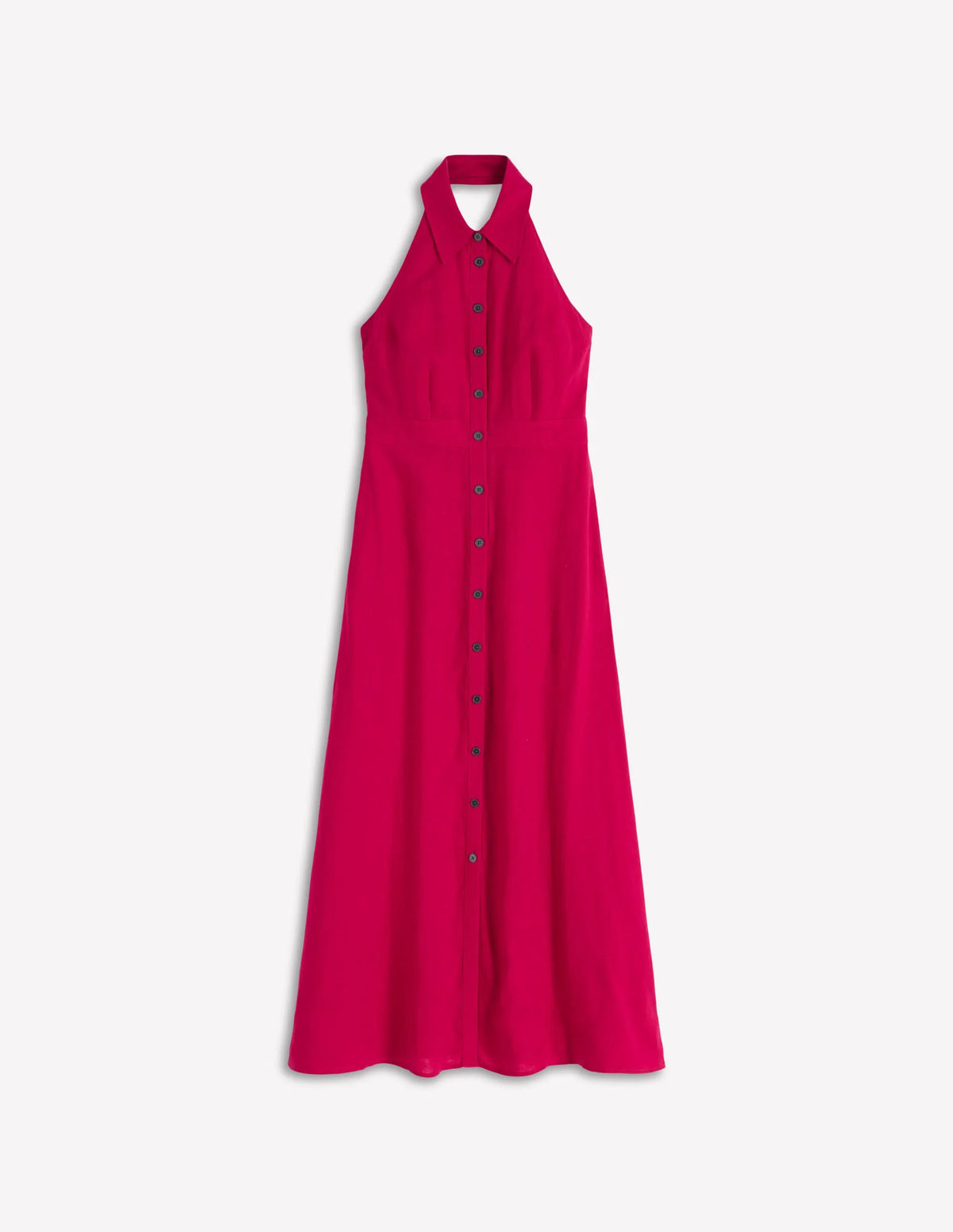 Halter Linen Blend Maxi Dress-Pomegranate