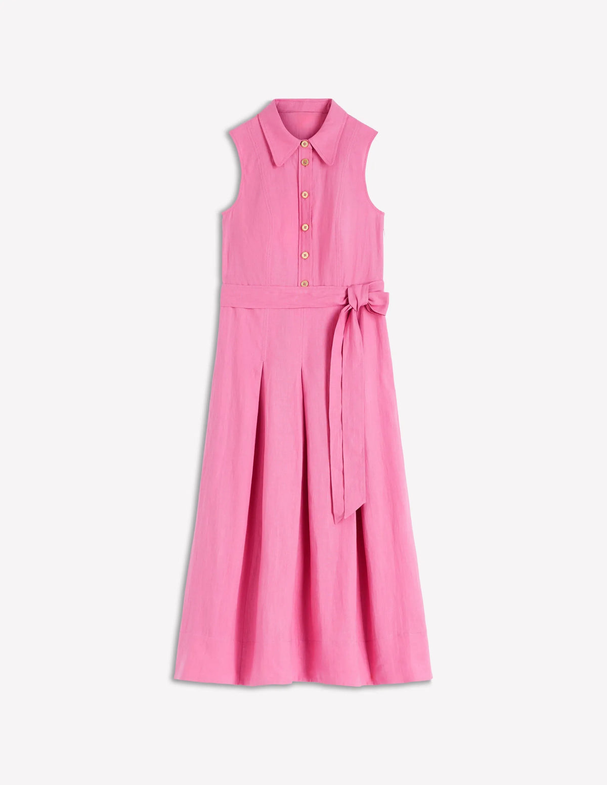 Belinda Linen Shirt Dress-Pink Parfait