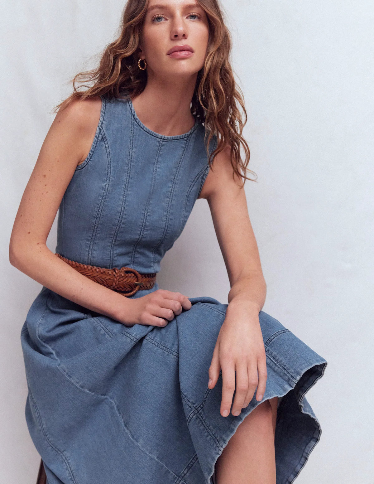 Annet Denim Midi Dress-Mid Vintage