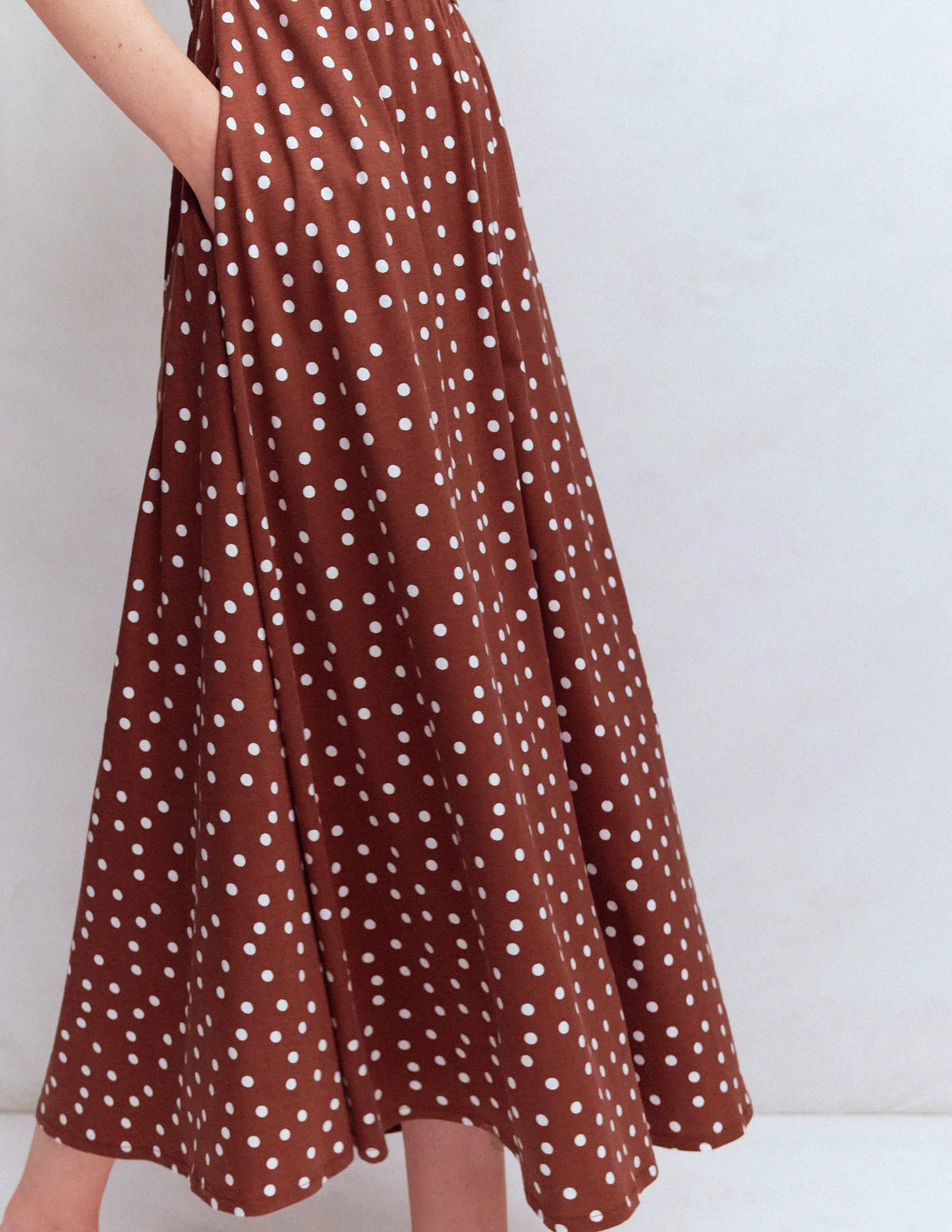 Saoirse Smock Back Dress-Roasted Brown, Painted Dot