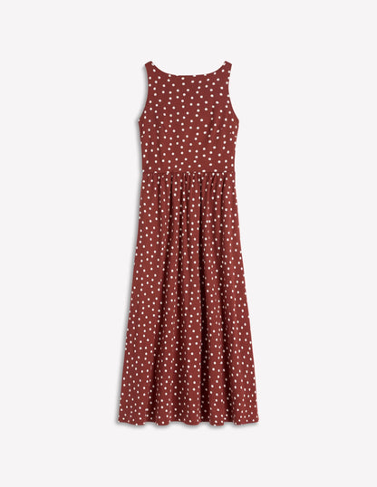 Saoirse Smock Back Dress-Roasted Brown, Painted Dot