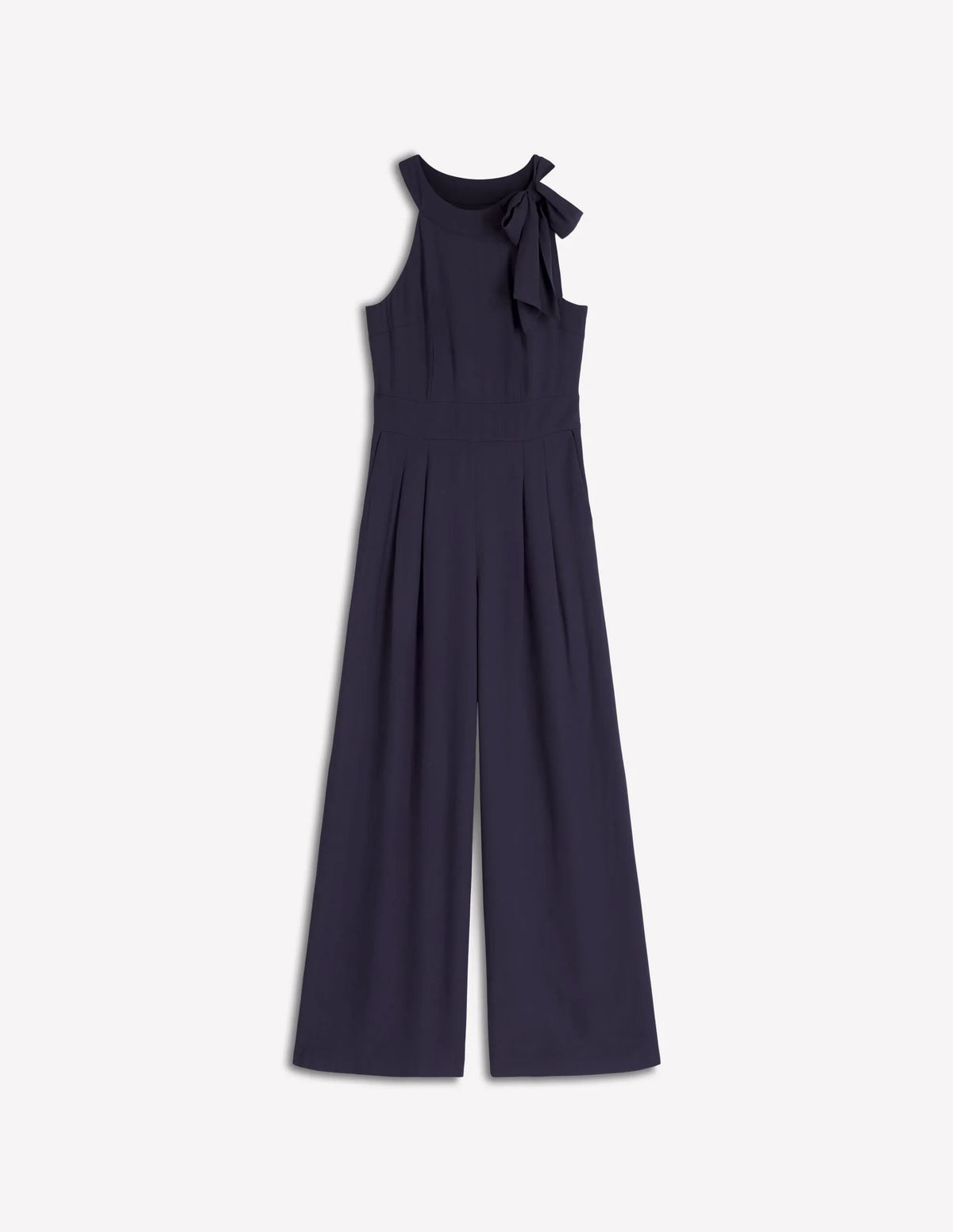 Tie Halter Neck Jumpsuit-Navy