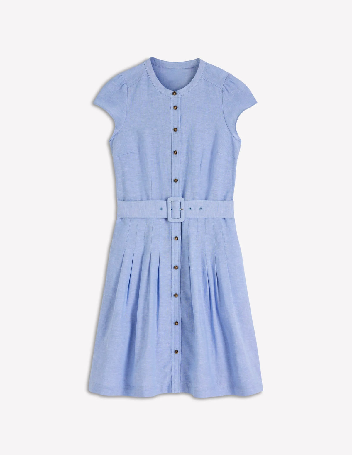 Arabella Short Linen Dress-Chambray