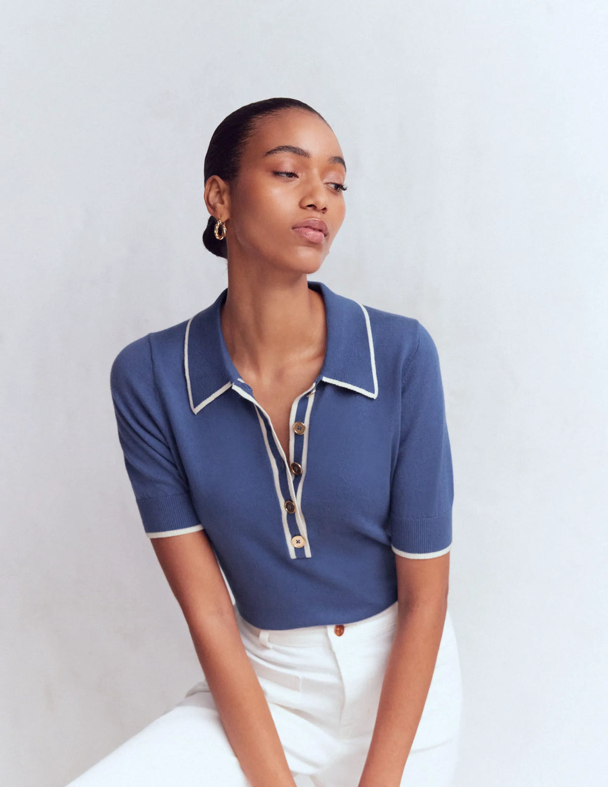 Liz Henley T-Shirt-True Navy