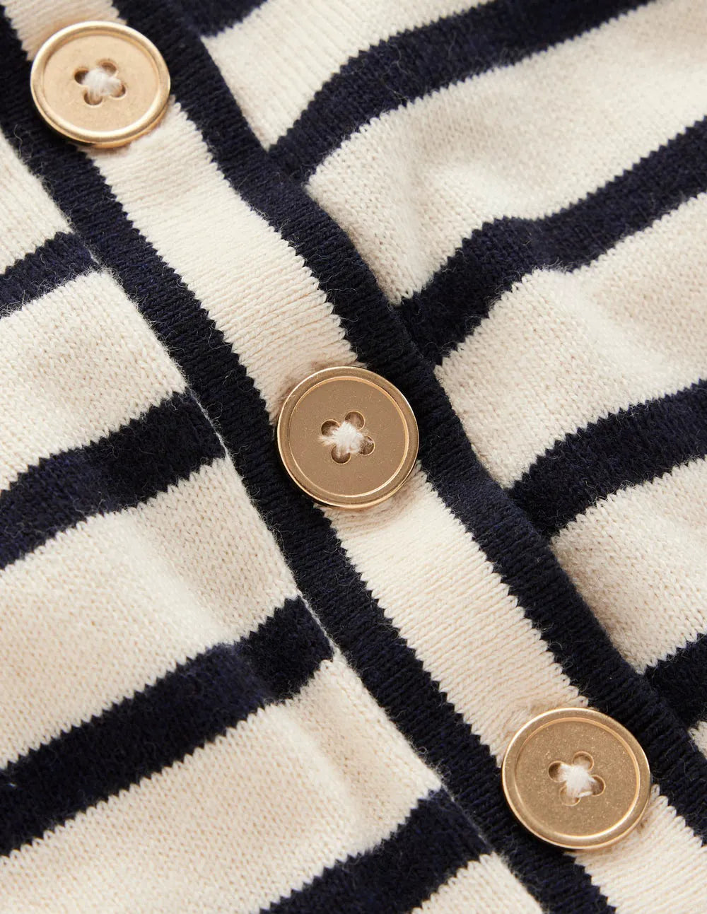 Liz Henley T-Shirt-Ivory. Navy