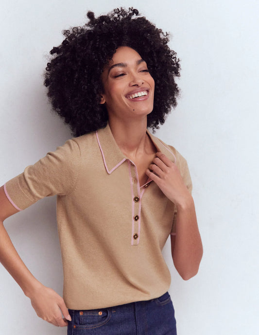 Liz Henley T-Shirt-Chinchilla Melange