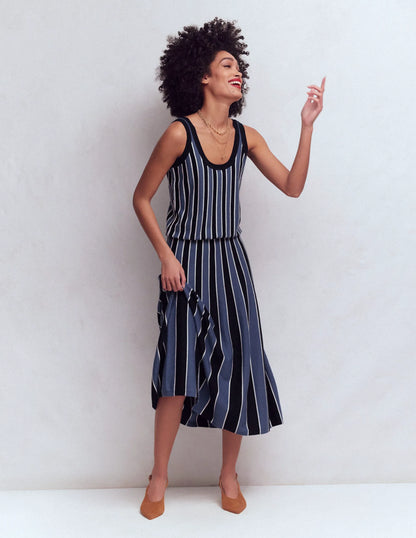 Liz Knitted Tank-True Navy Stripe