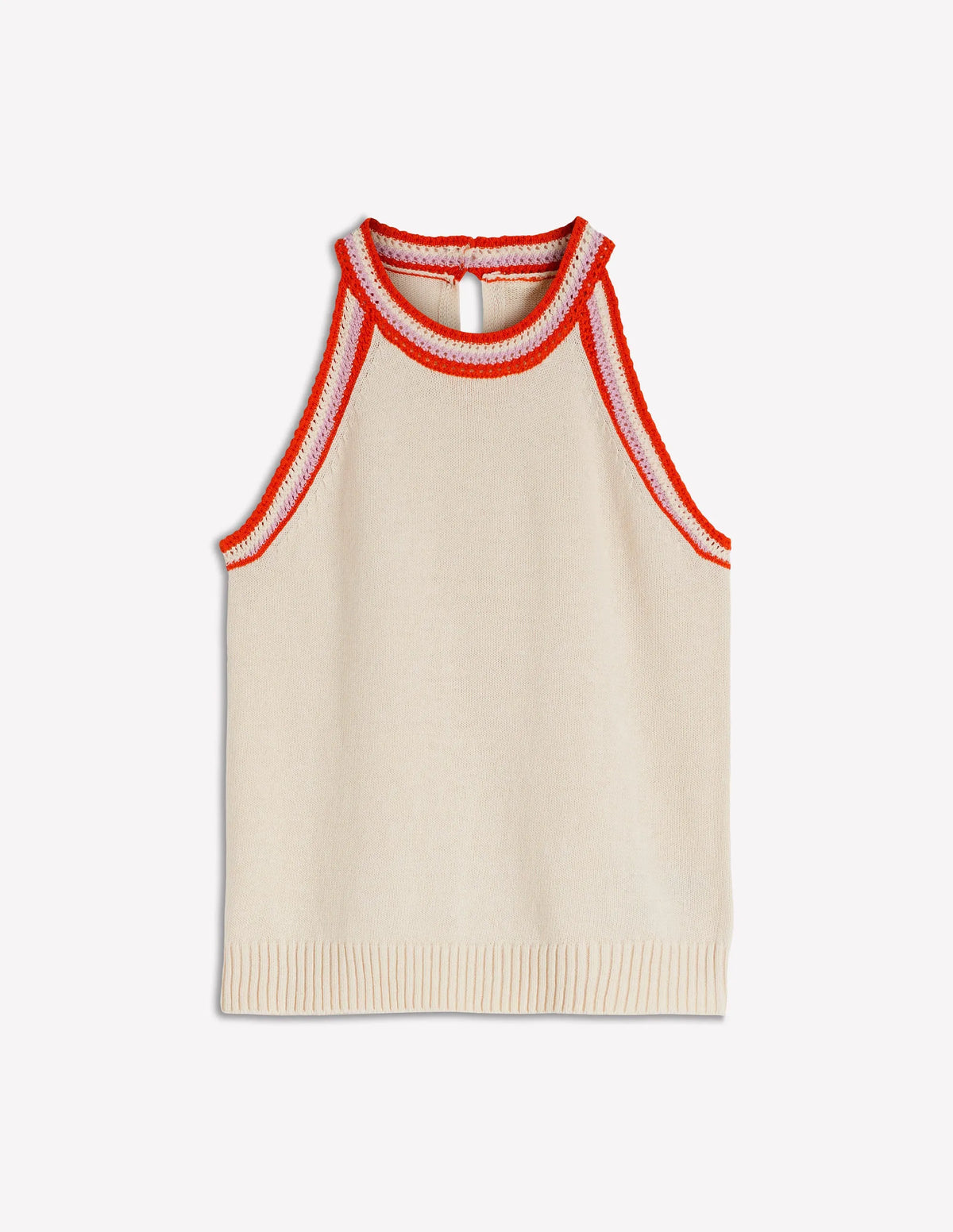Saffron Crochet Racer Tank-Ivory