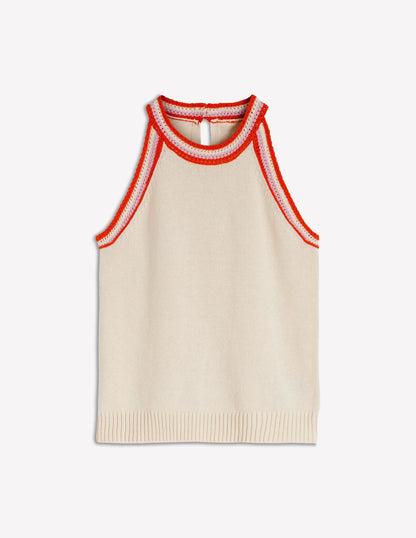 Saffron Crochet Racer Tank-Ivory