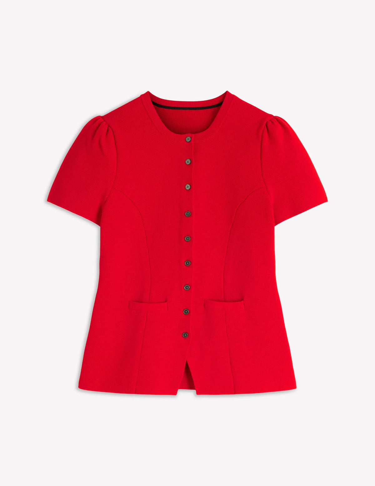 Short Sleeve Knitted Jacket-Red