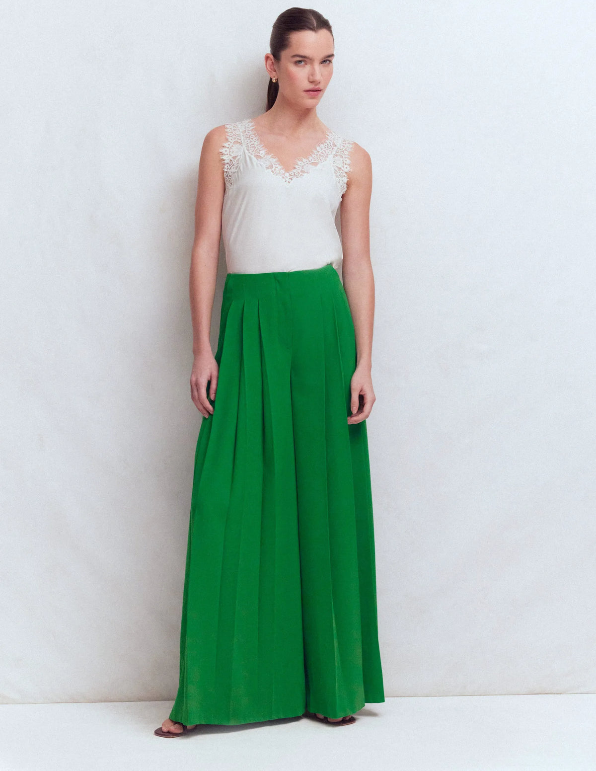 Regent Wide Leg Pants-Rich Emerald