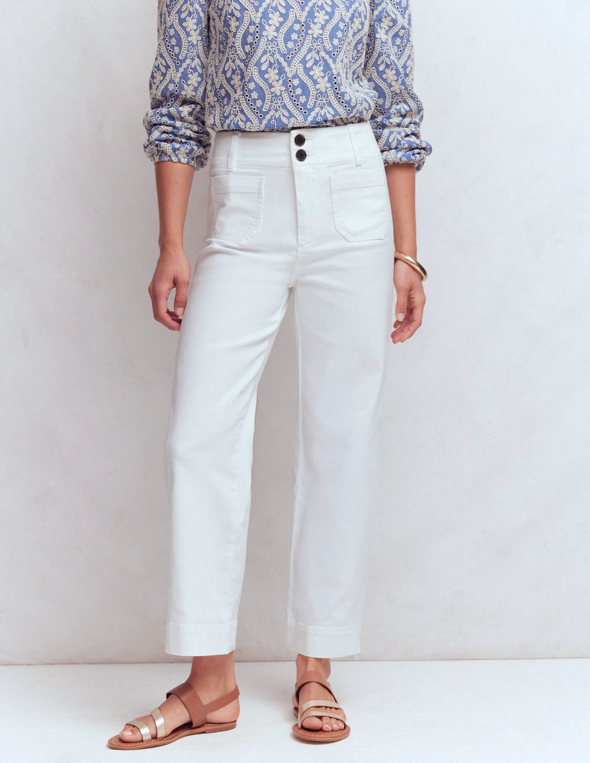 Primrose Cropped Pants-White