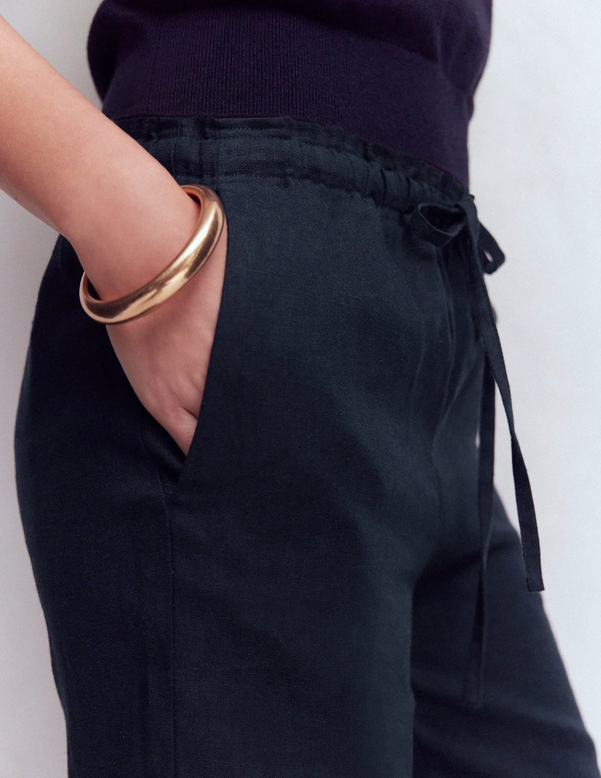 Islington Linen Pants-Navy