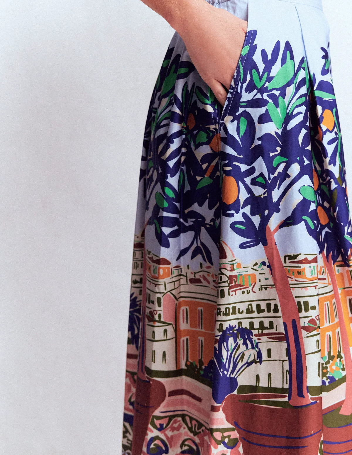 Verity Sateen Skirt-Multi, Balcony Scene
