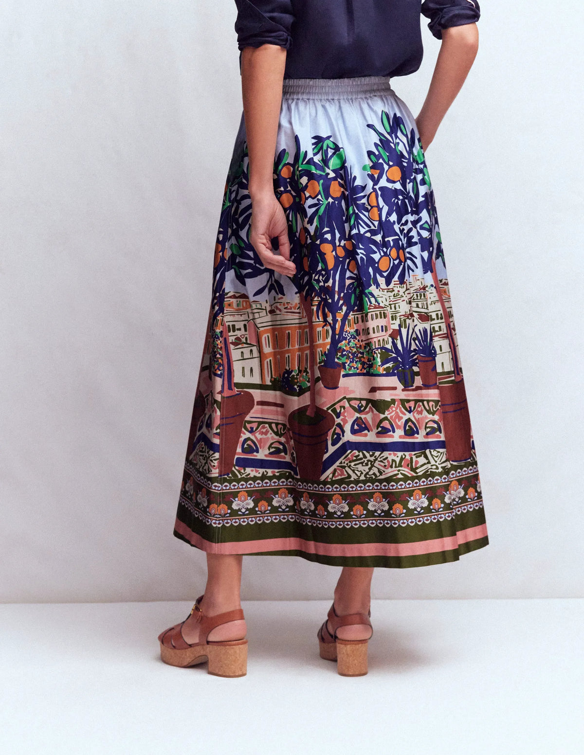 Verity Sateen Skirt-Multi, Balcony Scene