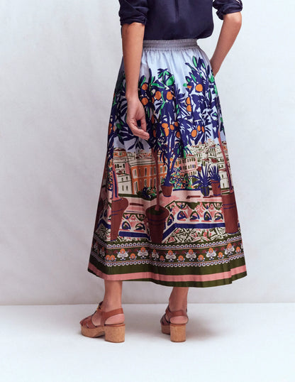 Verity Sateen Skirt-Multi, Balcony Scene