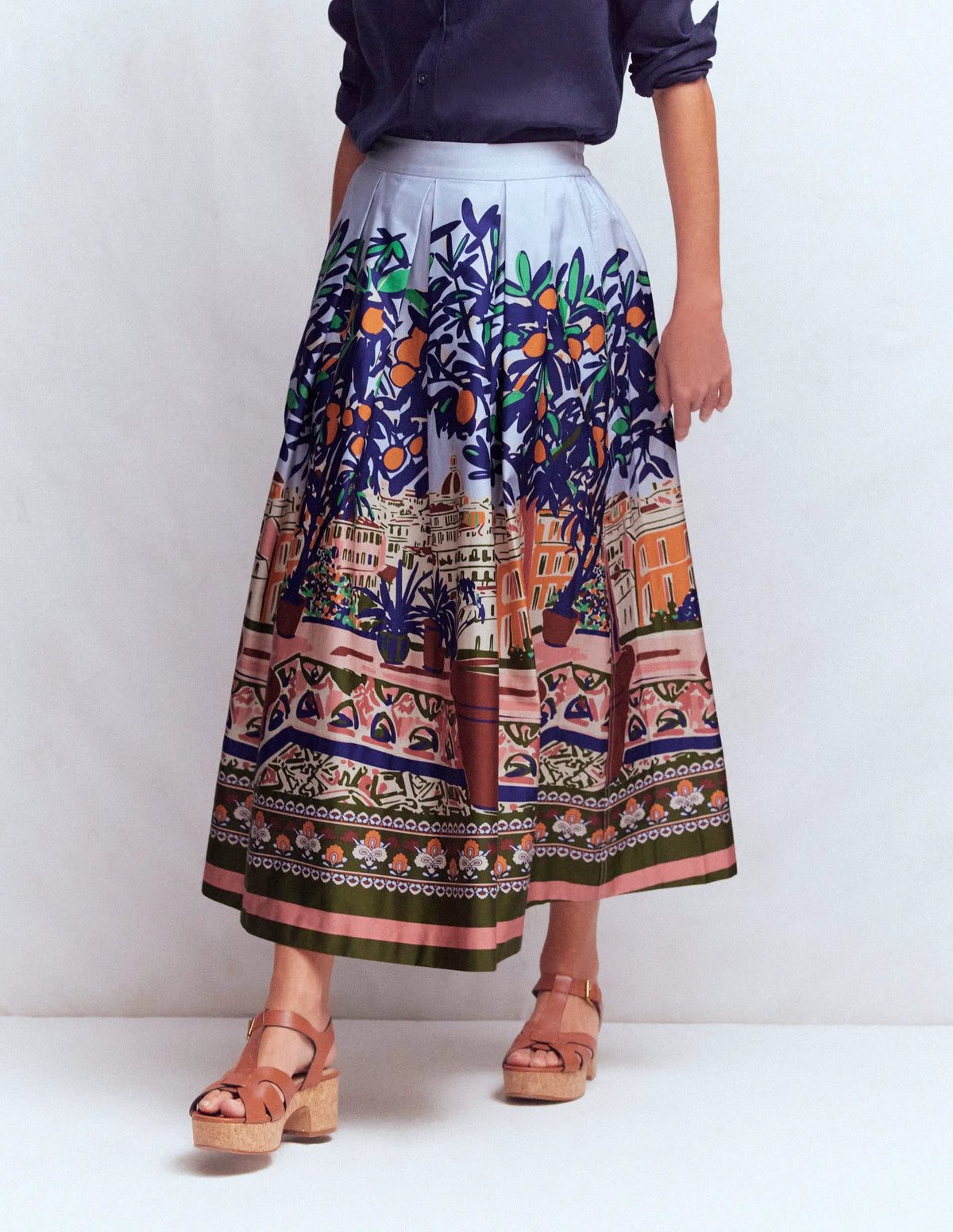 Verity Sateen Skirt-Multi, Balcony Scene