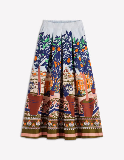Verity Sateen Skirt-Multi, Balcony Scene