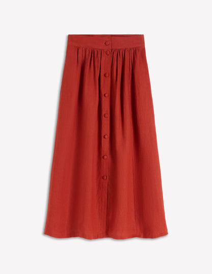 Emma Linen Maxi Skirt-Burnt Orange
