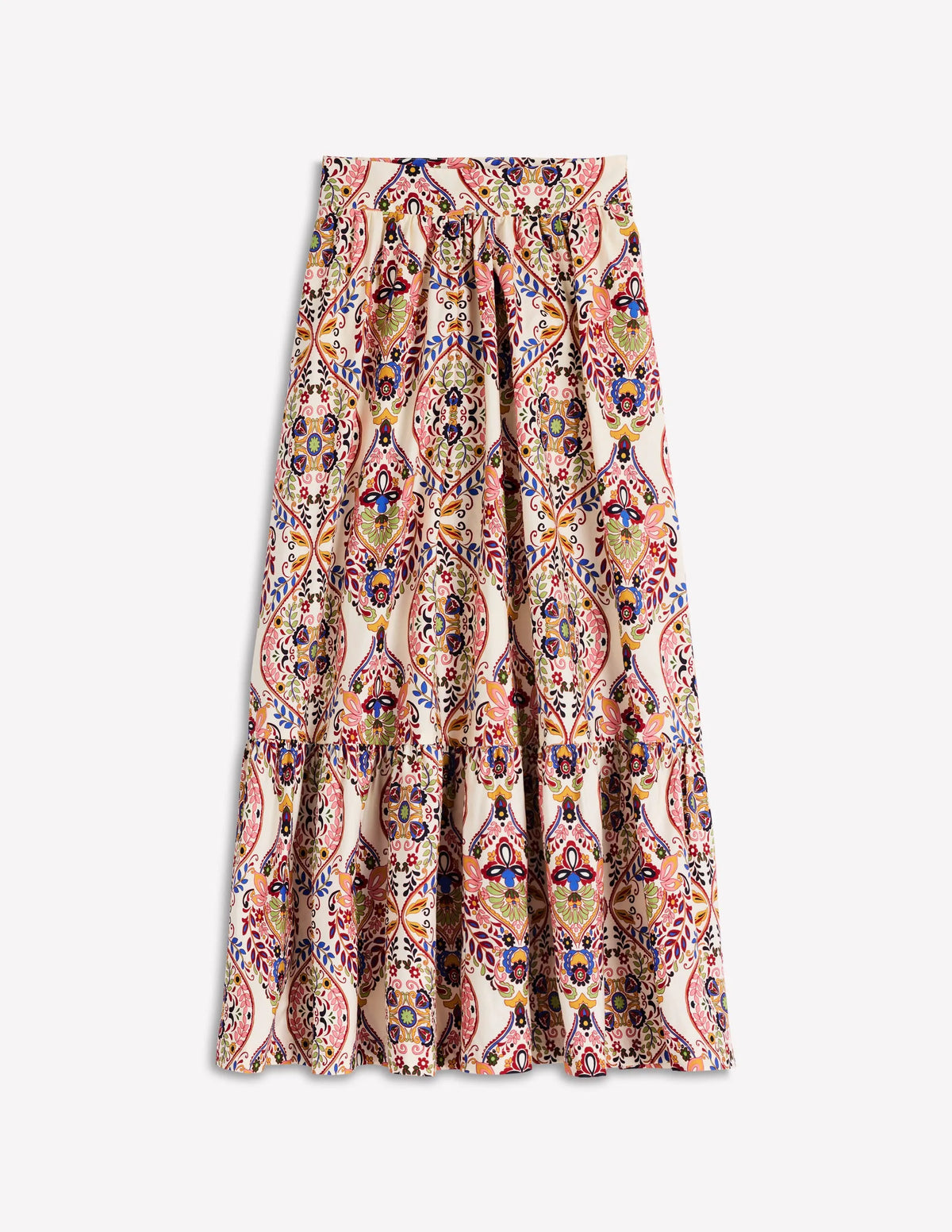Abigail Poplin Maxi Skirt-Multi, Enchanted Gardenia