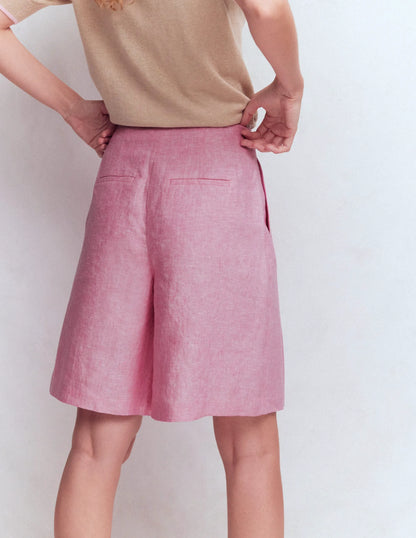 Highbury Linen Shorts-Meadowsweet Pink Chambray