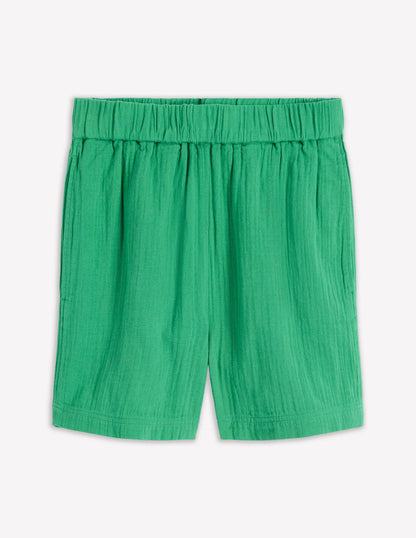 Pull On Double Cloth Shorts-Shamrock Green
