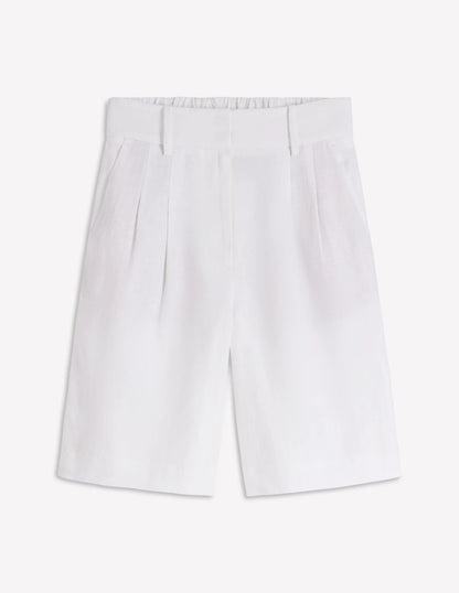 Kensington Linen Shorts-White